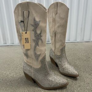 NWT Madden NYC Tall Western Embroidered Boots, Rhinestones, Sparkly, Fancy Boots